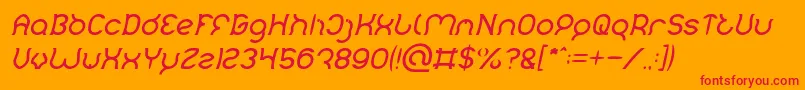 Шрифт Mozzie Italic – красные шрифты на оранжевом фоне