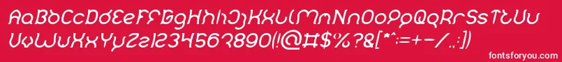 Шрифт Mozzie Italic – белые шрифты на красном фоне