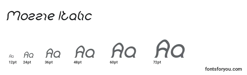 Размеры шрифта Mozzie Italic