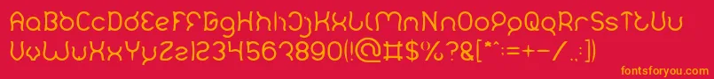 Mozzie Light-Schriftart – Orangefarbene Schriften auf rotem Hintergrund