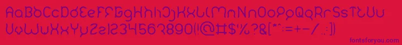 Mozzie Light-Schriftart – Violette Schriften auf rotem Hintergrund