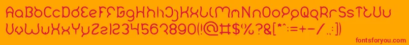 フォントMozzie Light – オレンジの背景に赤い文字