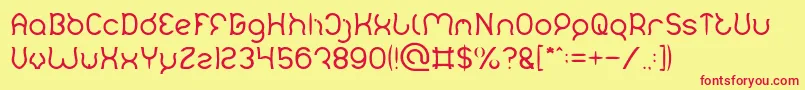 Mozzie Light Font – Red Fonts on Yellow Background