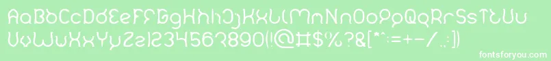 Mozzie Light-Schriftart – Weiße Schriften auf grünem Hintergrund