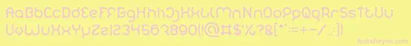 Mozzie Font – Pink Fonts on Yellow Background