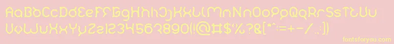 Mozzie Font – Yellow Fonts on Pink Background