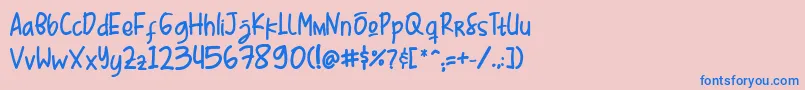 Mr  Kebab Demo   Script Font Font – Blue Fonts on Pink Background