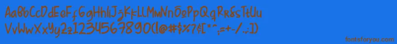 Mr  Kebab Demo   Script Font Font – Brown Fonts on Blue Background