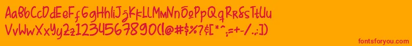 フォントMr  Kebab Demo   Script Font – オレンジの背景に赤い文字