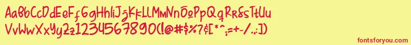 Mr  Kebab Demo   Script Font Font – Red Fonts on Yellow Background