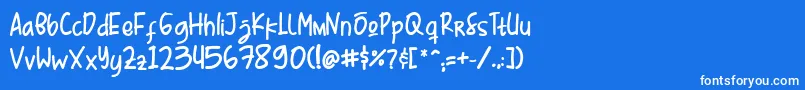 フォントMr  Kebab Demo   Script Font – 青い背景に白い文字