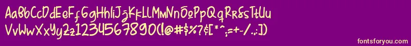 Fonte Mr  Kebab Demo   Script Font – fontes amarelas em um fundo roxo