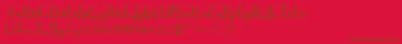 Шрифт Mr  Night Demo – коричневые шрифты на красном фоне