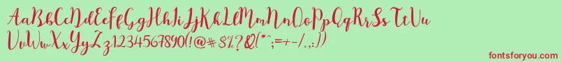Mr  Night Demo Font – Red Fonts on Green Background