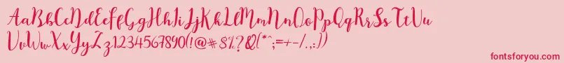 フォントMr  Night Demo – ピンクの背景に赤い文字