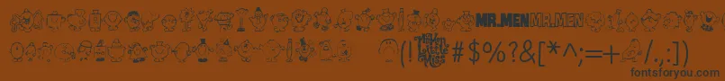 Mr Men Font – Black Fonts on Brown Background