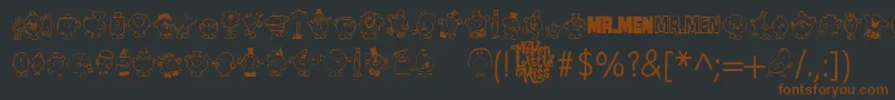 Mr Men Font – Brown Fonts on Black Background