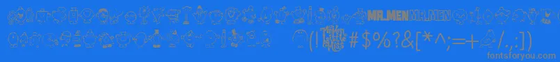 Police Mr Men – polices grises sur fond bleu