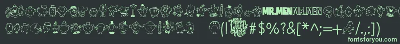 Mr Men Font – Green Fonts on Black Background