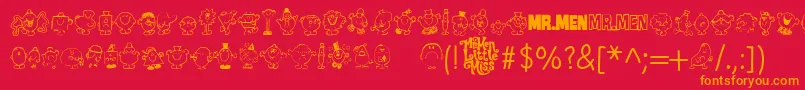 Mr Men Font – Orange Fonts on Red Background