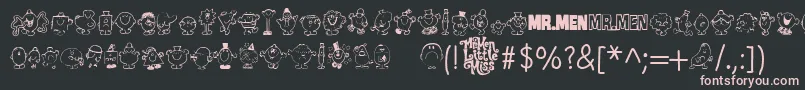 Mr Men Font – Pink Fonts on Black Background