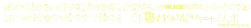 Mr Men-Schriftart – Gelbe Schriften