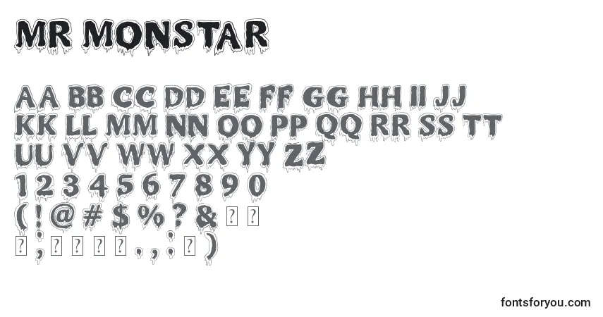 Czcionka MR MONSTAR – alfabet, cyfry, specjalne znaki