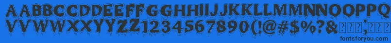 MR MONSTAR Font – Black Fonts on Blue Background