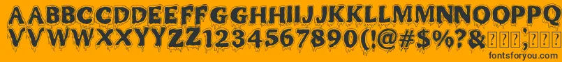 MR MONSTAR-Schriftart – Schwarze Schriften auf orangefarbenem Hintergrund