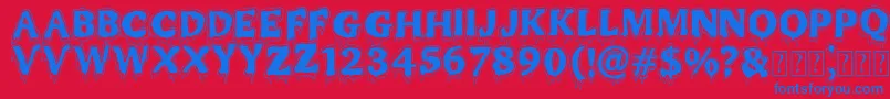 MR MONSTAR Font – Blue Fonts on Red Background