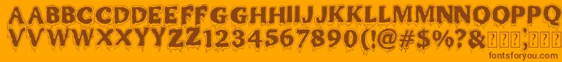 MR MONSTAR-Schriftart – Braune Schriften auf orangefarbenem Hintergrund
