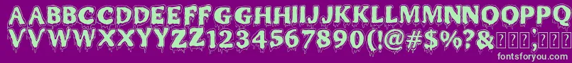 MR MONSTAR Font – Green Fonts on Purple Background