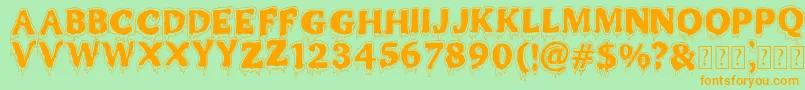 MR MONSTAR Font – Orange Fonts on Green Background