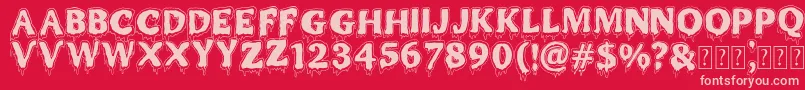 MR MONSTAR-Schriftart – Rosa Schriften auf rotem Hintergrund