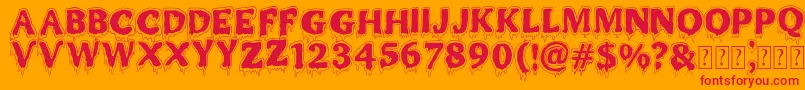 MR MONSTAR Font – Red Fonts on Orange Background