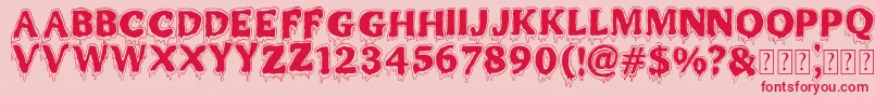 MR MONSTAR Font – Red Fonts on Pink Background