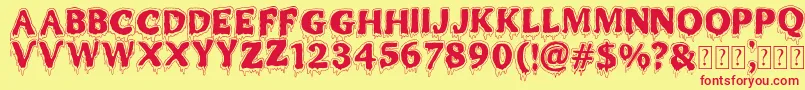 MR MONSTAR Font – Red Fonts on Yellow Background
