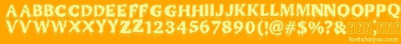 MR MONSTAR Font – Yellow Fonts on Orange Background