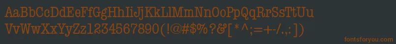 Шрифт ItcAmericanTypewriterMediumCondensed – коричневые шрифты на чёрном фоне