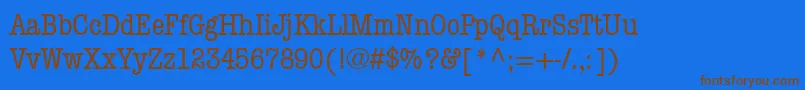 Fonte ItcAmericanTypewriterMediumCondensed – fontes marrons em um fundo azul