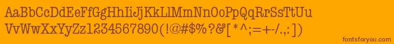 Weitere Informationen zur ItcAmericanTypewriterMediumCondensed-Schriftart ItcAmericanTypewriterMediumCondensed-Schriftart – Braune Schriften auf orangefarbenem Hintergrund
