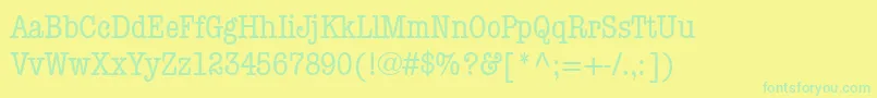 ItcAmericanTypewriterMediumCondensed-Schriftart – Grüne Schriften auf gelbem Hintergrund