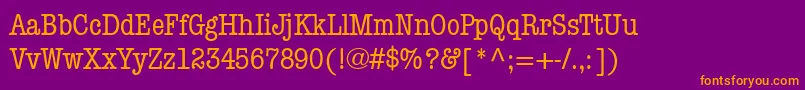 Czcionka ItcAmericanTypewriterMediumCondensed – pomarańczowe czcionki na fioletowym tle