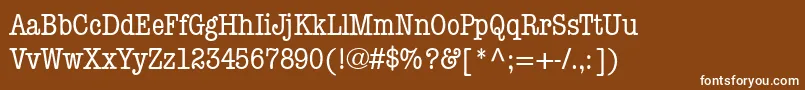 Шрифт ItcAmericanTypewriterMediumCondensed – белые шрифты на коричневом фоне