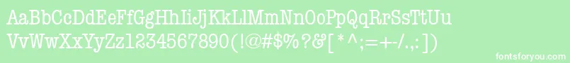 ItcAmericanTypewriterMediumCondensed Font – White Fonts on Green Background