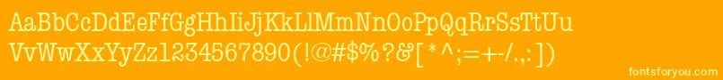 ItcAmericanTypewriterMediumCondensed-Schriftart – Gelbe Schriften auf orangefarbenem Hintergrund