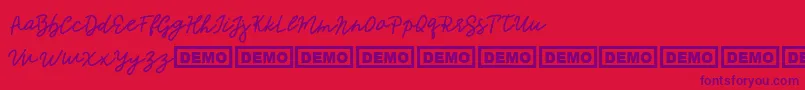 Mr Monty Font – Purple Fonts on Red Background