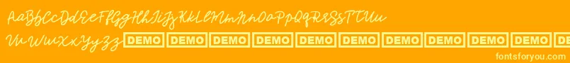 fuente Mr Monty – Fuentes Amarillas Sobre Fondo Naranja