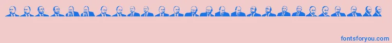 Mr Putin Font – Blue Fonts on Pink Background