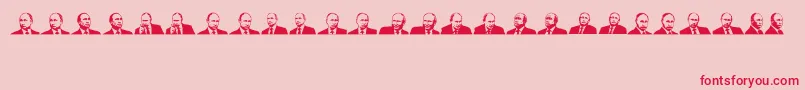 Mr Putin-Schriftart – Rote Schriften auf rosa Hintergrund